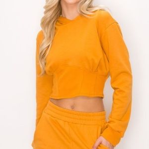 Purple Grass - Carrot Cozy Chic French Terry Fitted Hoodie